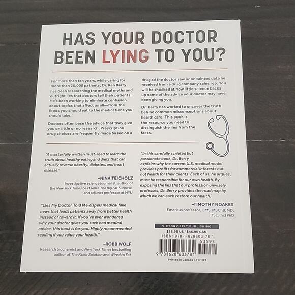 KETO BOOKS Common Sense Labs & Lies My Doctor Told Me by Ken Berry Paperback - Picture 3 of 7